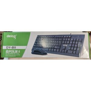 Deiog Wired Keyboard & Mouse Combo USB Black "Carbon Fiber Look" DY-811